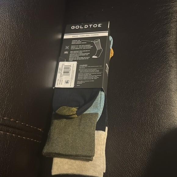 GoldToe Edition Mens Comfort Top Flat Crew Socks Assorted, 3 Pack - Picture 8 of 9